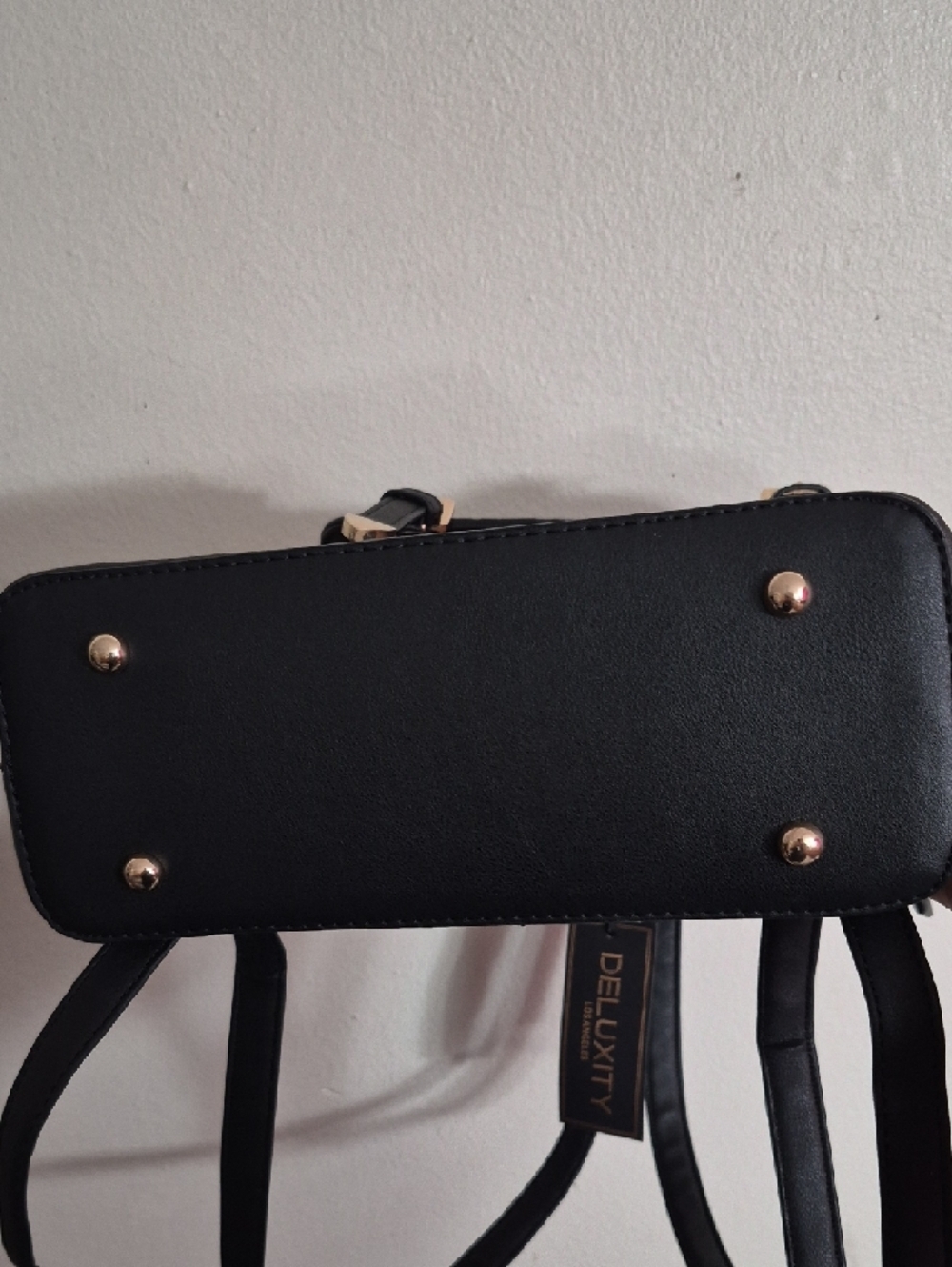 Women's Colorblock Backpack in Black and Blush - Picture 11 of 12